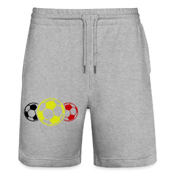 Soccer Icon Symbol Soccer Belgium - Stanley/Stella Trainer Unisex Organic Jogging Shorts - heather grey - Front - Nik (191cm) & Marisol (170cm)
