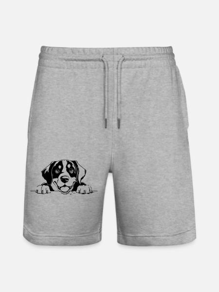 Großer Schweizer Sennenhund - Stanley/Stella Unisex Bio Joggingshorts Trainer  - Grau meliert
