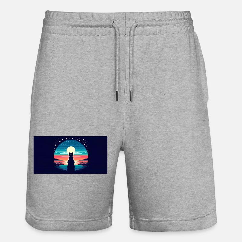 Lune de chat - Short de jogging bio TRAINER Stanley/Stella unisexe - gris chiné
