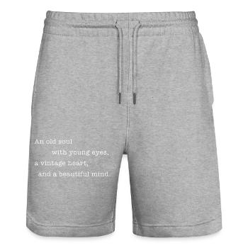 Old soul - Stanley/Stella Unisex Bio Joggingshorts Trainer  - Grau meliert - Vorne - Nik (191cm) & Marisol (170cm)