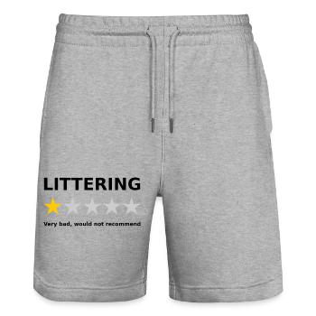 Anti Pollution 1 Star Review - Stanley/Stella Trainer Unisex Organic Jogging Shorts - heather grey - Front - Nik (191cm) & Marisol (170cm)
