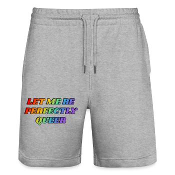 Lass mich vollkommen queer sein - Stanley/Stella Unisex Bio Joggingshorts Trainer  - Grau meliert - Vorne - Nik (191cm) & Marisol (170cm)