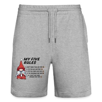 5 Regeln eines lustigen Gnoms - Stanley/Stella Unisex Bio Joggingshorts Trainer  - Grau meliert - Vorne - Nik (191cm) & Marisol (170cm)
