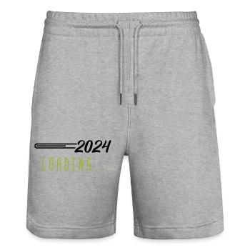 2024 loading - Stanley/Stella Unisex Bio Joggingshorts Trainer  - Grau meliert - Vorne - Nik (191cm) & Marisol (170cm)
