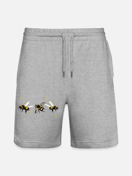Kleine puschel Hummel - Stanley/Stella Unisex Bio Joggingshorts Trainer  - Grau meliert
