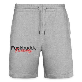 Fuckbuddy - Stanley/Stella Trainer Unisex Organic Jogging Shorts - heather grey - Front - Nik (191cm) & Marisol (170cm)