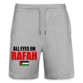 all eyes on rafah - Short de jogging bio TRAINER Stanley/Stella unisexe - gris chiné - Devant - Nik (191cm) & Marisol (170cm)