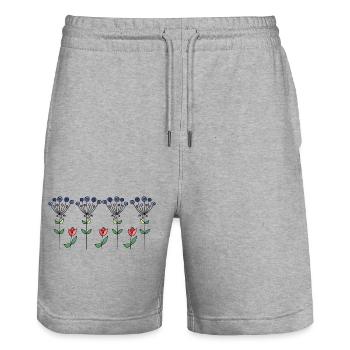 Fleur - Short de jogging bio TRAINER Stanley/Stella unisexe - gris chiné - Devant - Nik (191cm) & Marisol (170cm)