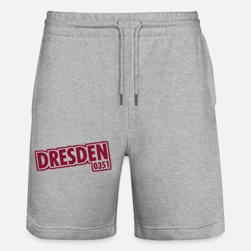 Dresde - 0351 - Indicatif régional - Saxe - Short de jogging bio TRAINER Stanley/Stella unisexe - gris chiné