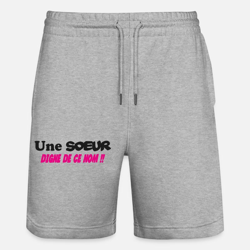 Une SOEUR digne de ce nom !!! - Short de jogging bio TRAINER Stanley/Stella unisexe - gris chiné