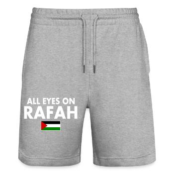 all eyes on rafah - Short de jogging bio TRAINER Stanley/Stella unisexe - gris chiné - Devant - Nik (191cm) & Marisol (170cm)