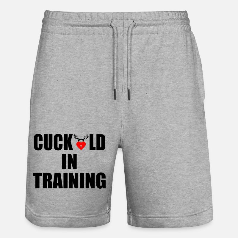 cuckold in training - Short de jogging bio TRAINER Stanley/Stella unisexe - gris chiné