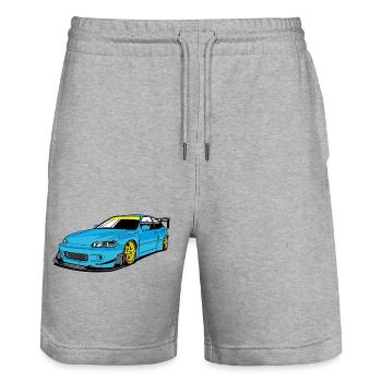 Racing car - Stanley/Stella Unisex Bio Joggingshorts Trainer  - Grau meliert - Vorne - Nik (191cm) & Marisol (170cm)