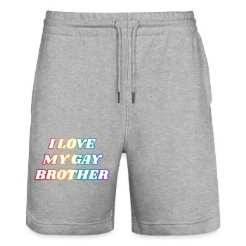 Ich liebe meinen schwulen Bruder - Stanley/Stella Unisex Bio Joggingshorts Trainer  - Grau meliert - Vorne - Nik (191cm) & Marisol (170cm)