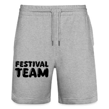 L’équipe du festival - Short de jogging bio TRAINER Stanley/Stella unisexe - gris chiné - Devant - Nik (191cm) & Marisol (170cm)