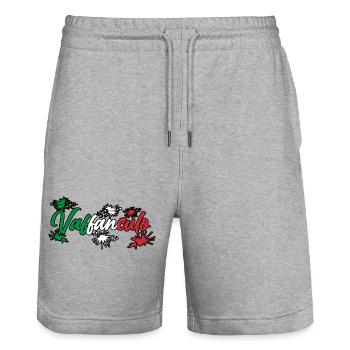 Italy Italian Vaffanculo - Stanley/Stella Trainer Unisex Organic Jogging Shorts - heather grey - Front - Nik (191cm) & Marisol (170cm)