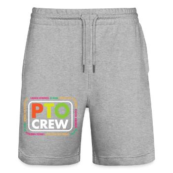 PTO Crew School Volunteer Parent Teacher - Stanley/Stella Unisex Bio Joggingshorts Trainer  - Grau meliert - Vorne - Nik (191cm) & Marisol (170cm)