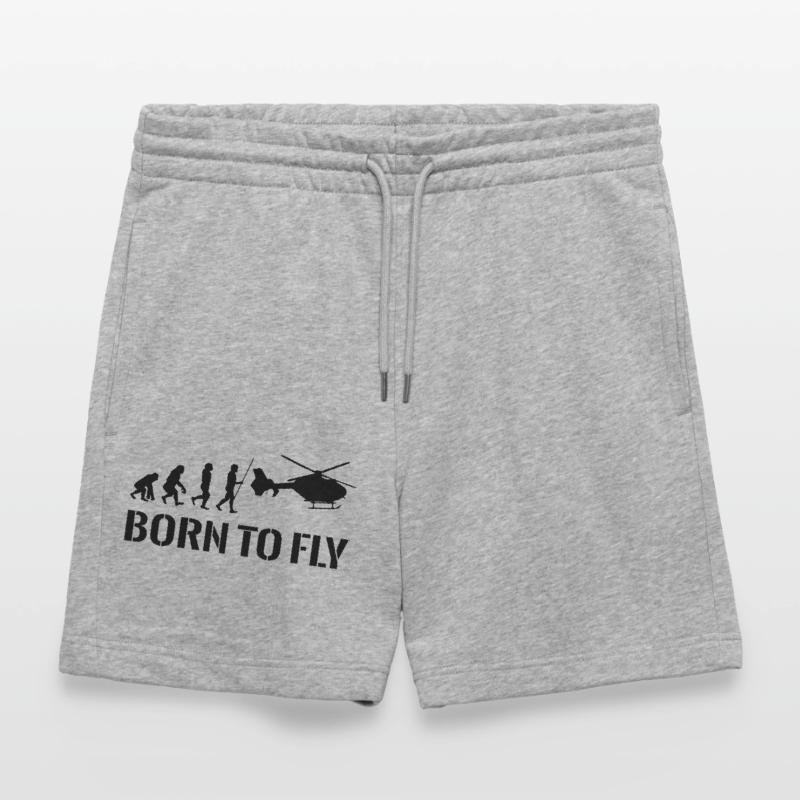 Helicopter Pilot Evolution Gift Idea Stanley/Stella Trainer Unisex Organic Jogging Shorts