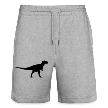 dinosaurier - Stanley/Stella Unisex Bio Joggingshorts Trainer  - Grau meliert - Vorne - Nik (191cm) & Marisol (170cm)