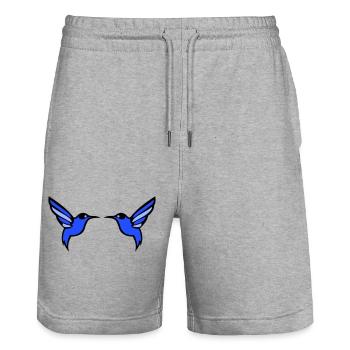 hummingbird bird 2 - Stanley/Stella Trainer Unisex Organic Jogging Shorts - heather grey - Front - Nik (191cm) & Marisol (170cm)