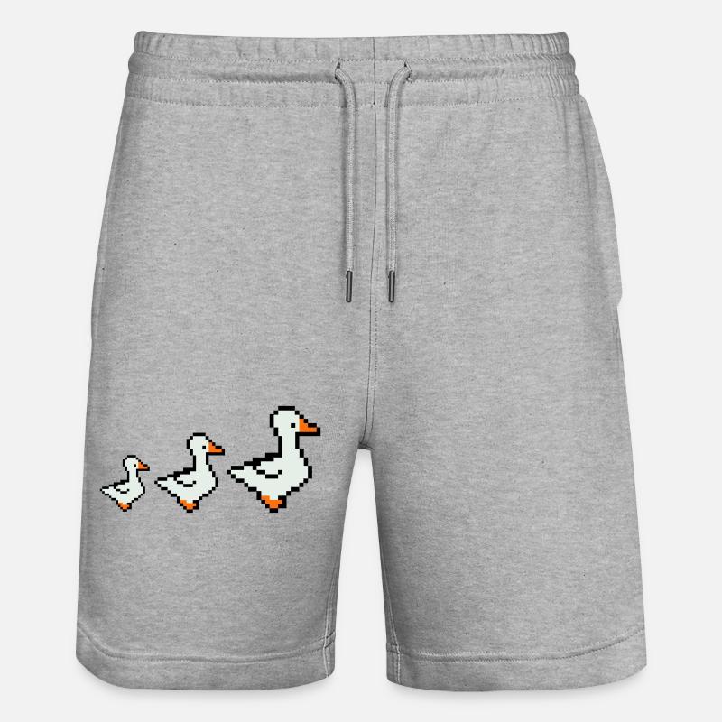 Canards pixellisés - Short de jogging bio TRAINER Stanley/Stella unisexe - gris chiné