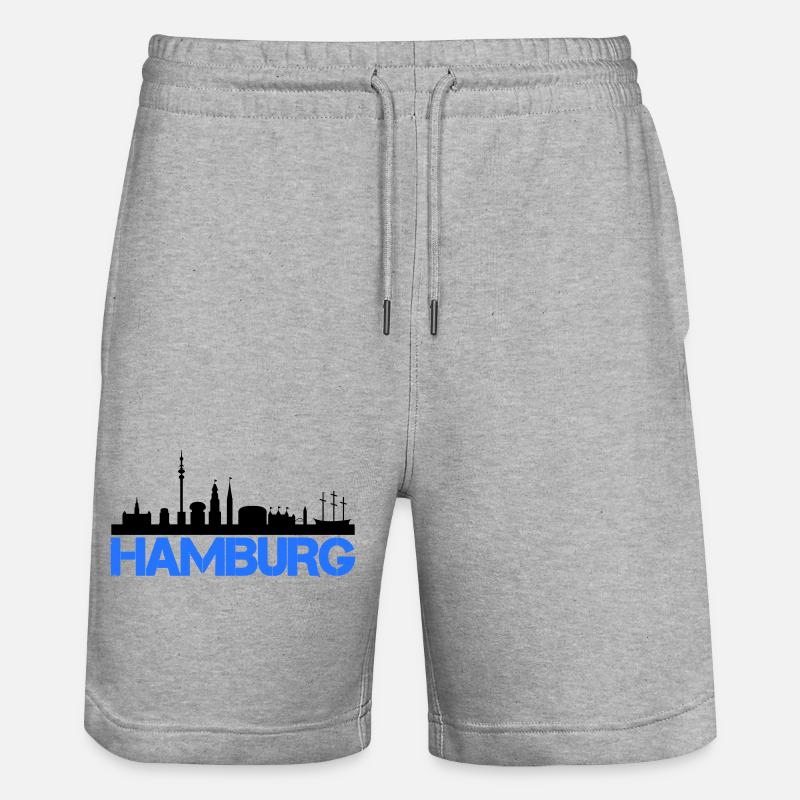 hamburg skyline - Stanley/Stella Unisex Bio Joggingshorts Trainer  - Grau meliert