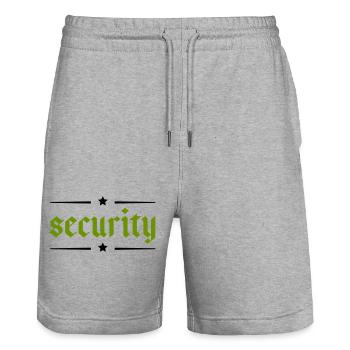 Security - Stanley/Stella Trainer Unisex Organic Jogging Shorts - heather grey - Front - Nik (191cm) & Marisol (170cm)