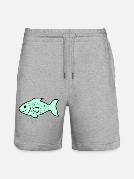 fish1 - Stanley/Stella Trainer Unisex Organic Jogging Shorts - heather grey