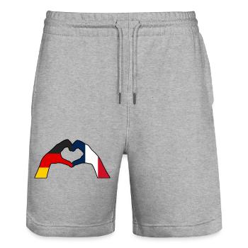 Franzosen Französisch Deutschland Frankreich - Stanley/Stella Unisex Bio Joggingshorts Trainer  - Grau meliert - Vorne - Nik (191cm) & Marisol (170cm)