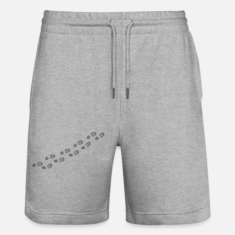 Footprints - Stanley/Stella Unisex Bio Joggingshorts Trainer  - Grau meliert