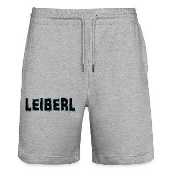 Leiberl - Black Name ist Programm Leiberl und AUS! - Stanley/Stella Unisex Bio Joggingshorts Trainer  - Grau meliert - Vorne - Nik (191cm) & Marisol (170cm)