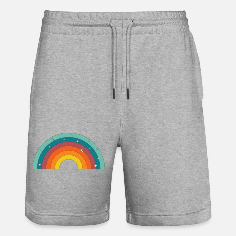 Arc-en-Ciel Rétro - Short de jogging bio TRAINER Stanley/Stella unisexe - gris chiné