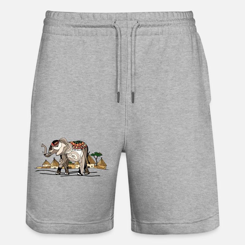 Éléphant - Short de jogging bio TRAINER Stanley/Stella unisexe - gris chiné