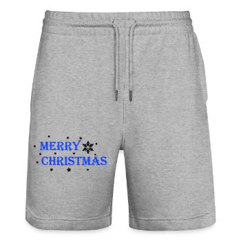 Merry Christmas - Stanley/Stella Unisex Bio Joggingshorts Trainer  - Grau meliert - Vorne - Nik (191cm) & Marisol (170cm)
