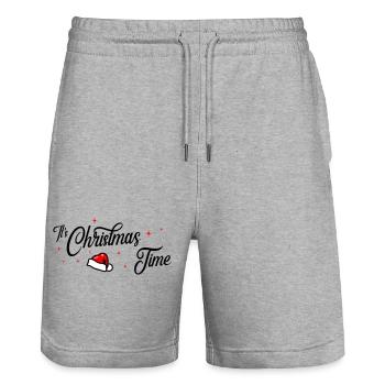 christmas time - Stanley/Stella Unisex Bio Joggingshorts Trainer  - Grau meliert - Vorne - Nik (191cm) & Marisol (170cm)