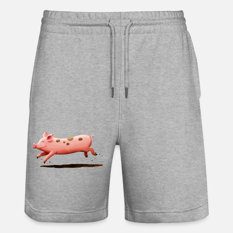 Cochon courant - Short de jogging bio TRAINER Stanley/Stella unisexe - gris chiné