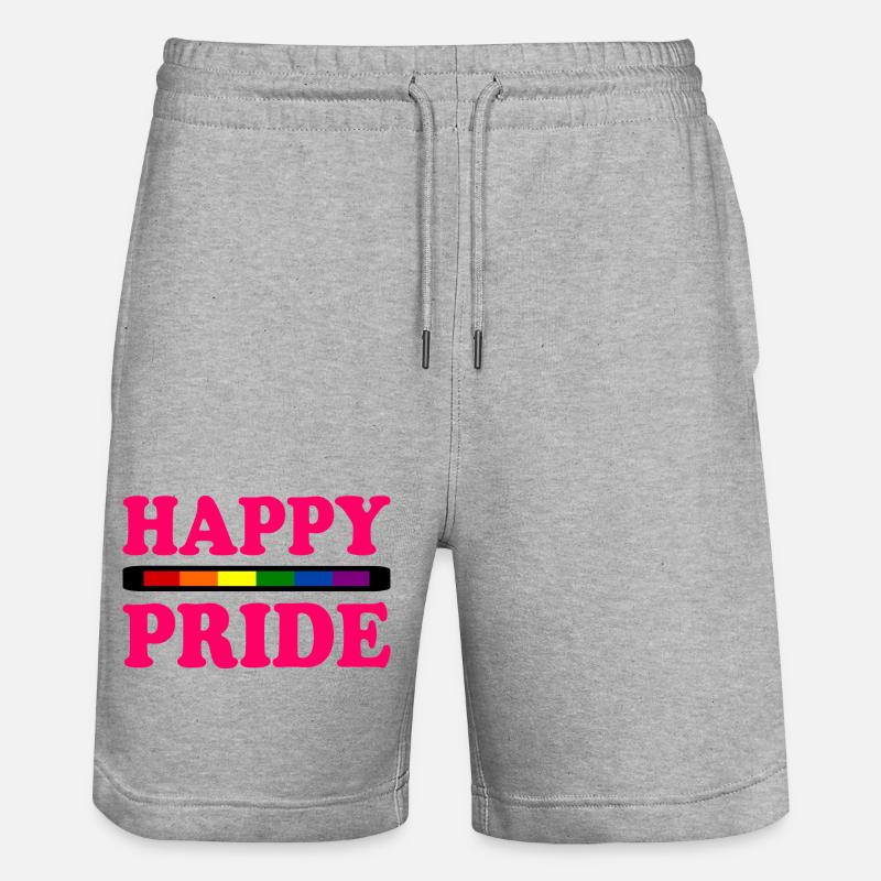 Happy pride - Stanley/Stella Unisex Bio Joggingshorts Trainer  - Grau meliert