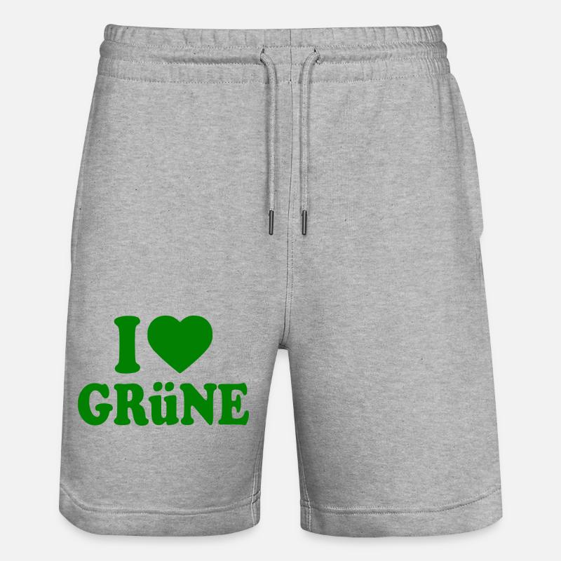 j'adore les verts - Short de jogging bio TRAINER Stanley/Stella unisexe - gris chiné
