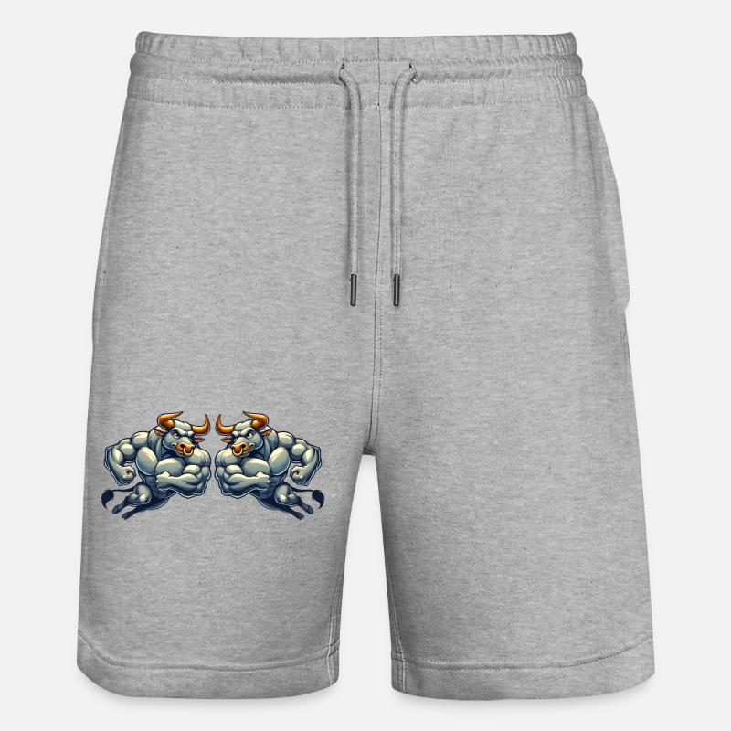 Bande dessinée Taureau 2 - Short de jogging bio TRAINER Stanley/Stella unisexe - gris chiné