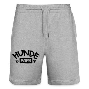 Hundepapa mit Pfoten - Stanley/Stella Unisex Bio Joggingshorts Trainer  - Grau meliert - Vorne - Nik (191cm) & Marisol (170cm)