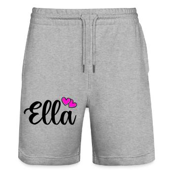 Nom d’Ella - Short de jogging bio TRAINER Stanley/Stella unisexe - gris chiné - Devant - Nik (191cm) & Marisol (170cm)