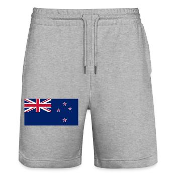 New Zealand - Stanley/Stella Trainer Unisex Organic Jogging Shorts - heather grey - Front - Nik (191cm) & Marisol (170cm)