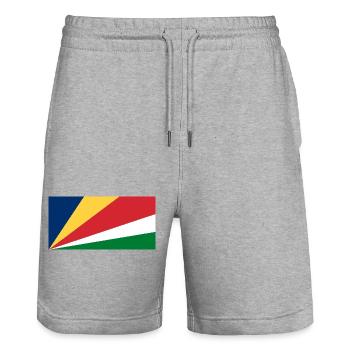 Seychellen - Stanley/Stella Unisex Bio Joggingshorts Trainer  - Grau meliert - Vorne - Nik (191cm) & Marisol (170cm)