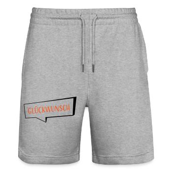 Congratulations two-tone - Stanley/Stella Trainer Unisex Organic Jogging Shorts - heather grey - Front - Nik (191cm) & Marisol (170cm)