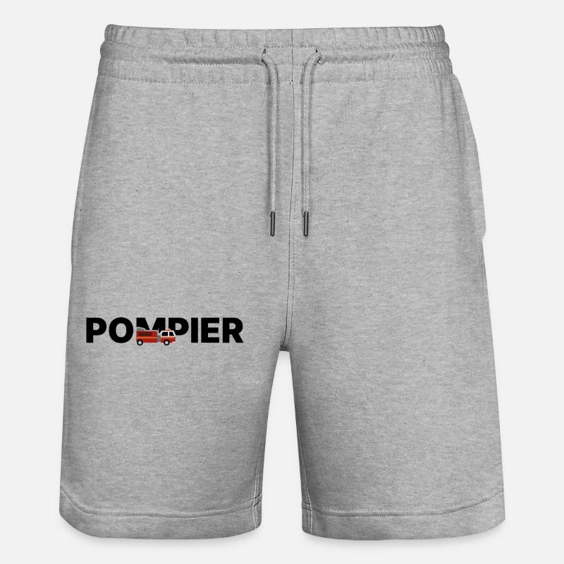 POMPIER - FIREFIGHTER - Short de jogging bio TRAINER Stanley/Stella unisexe - gris chiné
