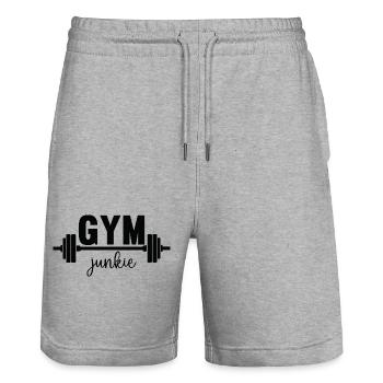 Gym junkie - Stanley/Stella Unisex Bio Joggingshorts Trainer  - Grau meliert - Vorne - Nik (191cm) & Marisol (170cm)