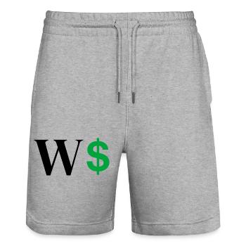 Buchstabe w Dollar - Stanley/Stella Unisex Bio Joggingshorts Trainer  - Grau meliert - Vorne - Nik (191cm) & Marisol (170cm)