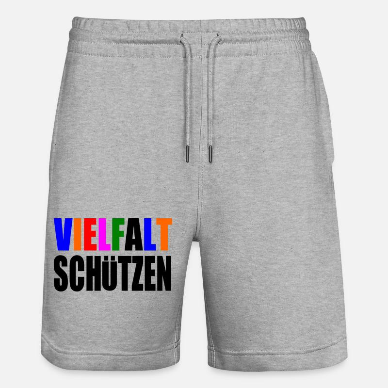vielfalt schützen - Stanley/Stella Unisex Bio Joggingshorts Trainer  - Grau meliert