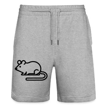 Charming Minimalist Mouse Icon for All Occasions - Stanley/Stella Unisex Bio Joggingshorts Trainer  - Grau meliert - Vorne - Nik (191cm) & Marisol (170cm)
