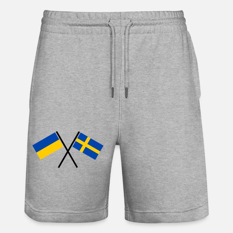 Suède + Ukraine - Short de jogging bio TRAINER Stanley/Stella unisexe - gris chiné